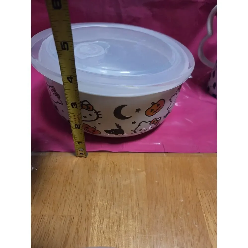 HELLO KITTY HALLOWEEN CERAMIC FOOD STORAGE CONTAINER Set Of 2 - 71/4